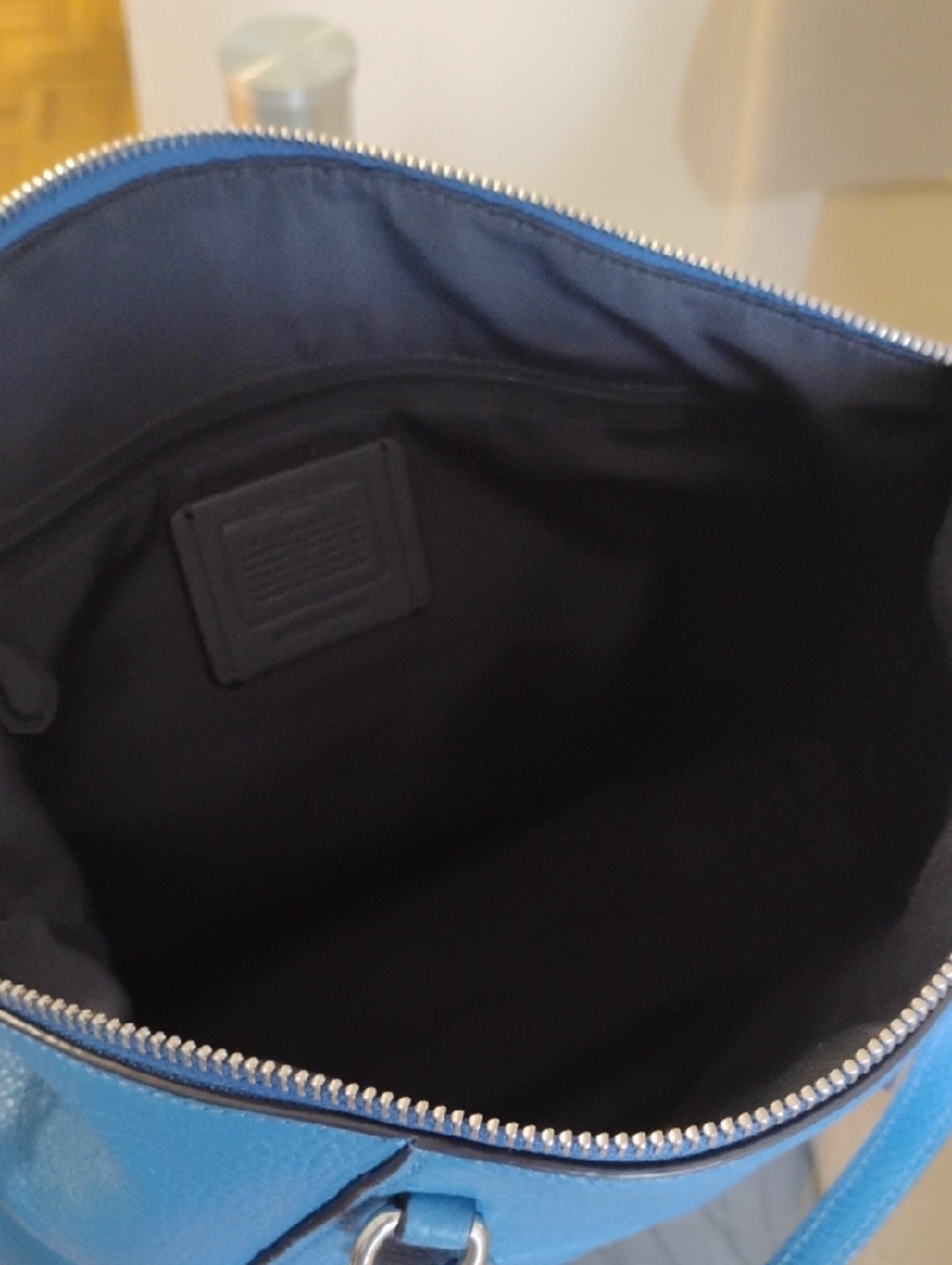 Coach Blue Pebbled Leather Crossbody Bag - Picture 7 of 8